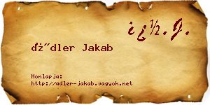 Ádler Jakab névjegykártya