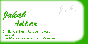 jakab adler business card